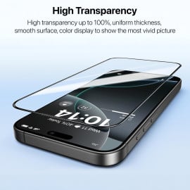 Vaku ® Apple iPhone 16 Pro ESD Full Glass Dust & Water Proof Tempered Glass Anti-Scratch Edge to Edge Coverage