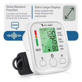 DR VAKU® Blood Pressure Monitor FDA Approved Automatic Upper Arm BP Machine & Digital BP Monitor Cuff Kit Accurate Measurement Largest Display Carrying Case