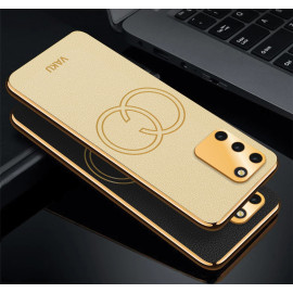 Vaku ® Samsung Galaxy S10 Lite Skylar Leather Pattern Gold Electroplated Soft TPU Back Cover