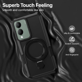 Vaku ® Vivo Y17s Astor Military Grade Armor Protective Case with Ring Bracket Kickstand Back cover