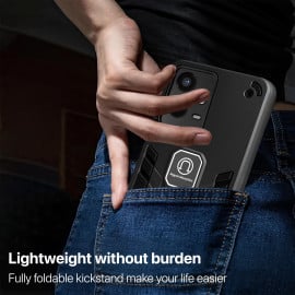 Vaku ® Vivo Y33s 5G Valor Military Grade Armor Case with Built-in Kickstand Shockproof Back Cover