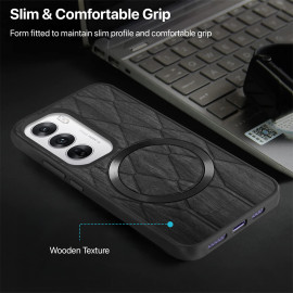 Vaku ® Oppo Reno12 5G Diamond Plume Pattern Magnetic Magsafe Matte Soft-Touch Texture Back Cover