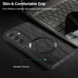 Vaku ® Samsung Galaxy S24 FE Diamond Plume Pattern Magnetic Magsafe Matte Soft-Touch Texture Back Cover