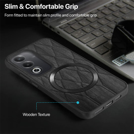 Vaku ® Oppo A3 Pro 5G Diamond Plume Pattern Magnetic Magsafe Matte Soft-Touch Texture Back Cover