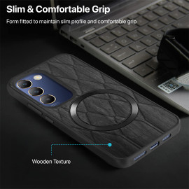 Vaku ® Vivo T3 5G Diamond Plume Pattern Magnetic Magsafe Matte Soft-Touch Texture Back Cover