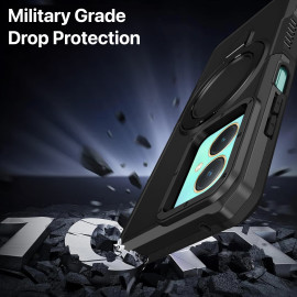 Vaku ® Vivo Y27 Astor Military Grade Armor Protective Case with Ring Bracket Kickstand Back cover