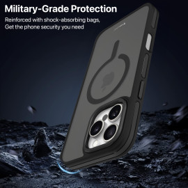 Vaku Luxos ® Apple iPhone 16 Pro Elemento MagPro Drop Protection Shockproof Certified Mag-Safe Guard Corner Frosted Back Cover