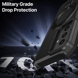 Vaku ® Samsung Galaxy S24 Plus Astor Military Grade Armor Protective Case with Ring Bracket Kickstand Back cover