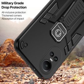 Vaku ® Oppo Reno10 Pro 5G Valor Armor Guard Military Grade Shockproof Case with Built-in Kickstand Back Cover