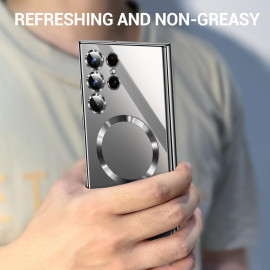 Vaku ® Samsung Galaxy S24 Ultra Luxury Electroplated Magnetic Magsafe Camera Protection TPU Back Cover Case