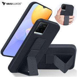 Vaku ® Vivo Y21e Harbor Grip Multi-Functional Magnetic Vertical & Horizontal Stand Case TPU Back Cover