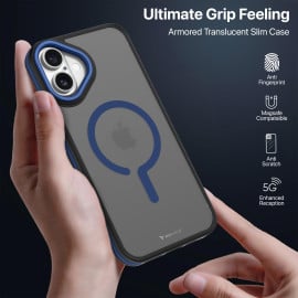 eller santé ® Apple iPhone 16 Plus Elemento MagPro Drop Protection Shockproof Certified Mag-Safe Guard Corner Frosted Back Cover