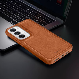 Vaku ® Oppo Reno12 5G Luxe Premium Leather Stitched Non-Slip Grip Protective Back Cover