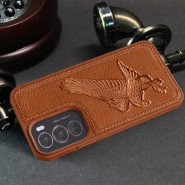 Vaku ® Oppo Reno12 Pro 5G Eagle Embossed Luxury Designer Leather Protective Back Cover