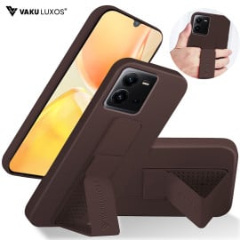 Vaku ® Vivo V25 Harbor Grip Multi-Functional Magnetic Vertical & Horizontal Stand Case TPU Back Cover