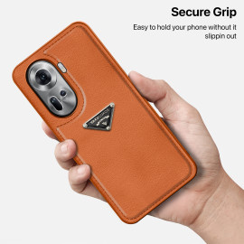Vaku Luxos ® Oppo Reno11 5G Nyxen Premium Leather Stitched Soft Shockproof Protective Back Cover