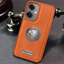 Vaku ® OnePlus Nord CE 3 5G Regal Shield Metal Lion Engraved Leather Protective Back Cover