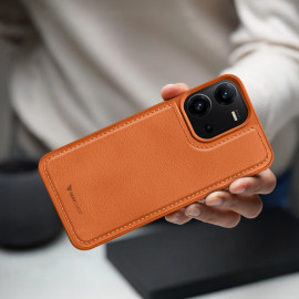 Vaku ® Vivo V25 5G Luxe Premium Leather Stitched Non-Slip Grip Protective Back Cover