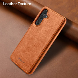 Vaku ® Samsung Galaxy A55 5G Luxe Premium Leather Stitched Non-Slip Grip Protective Back Cover