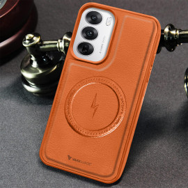 Vaku ® Oppo Reno12 Pro Maxtron Leather Stitched Magnetic Magsafe Non-Slip Grip Shockproof Back Cover