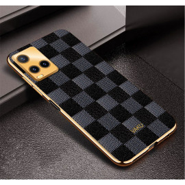 Vaku ® Vivo Y33s Cheron Leather Electroplated Soft TPU Back Cover