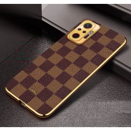 Vaku ® Redmi Note 10 Pro Cheron Leather Electroplated Soft TPU Back Cover