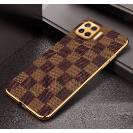 Vaku ® Oppo F17 Pro Cheron Leather Electroplated Soft TPU Back Cover