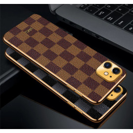 Vaku ® Apple iPhone 11 Cheron Leather Electroplated Soft TPU Back Cover