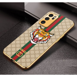 Vaku ® Oppo A16 Lynx Designer Leather Pattern Gold Electroplated Soft TPU Back Cover Case