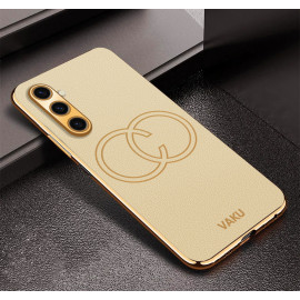 Vaku ® Samsung Galaxy A05s Skylar Leather Pattern Gold Electroplated Soft TPU Back Cover