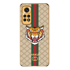 Vaku ® Xiaomi Redmi Note 11S Lynx Designer Leather Pattern Gold Electroplated Soft TPU Back Cover Case