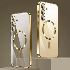 Vaku ® Samsung Galaxy S24 Luxury Electroplated Magnetic Magsafe Camera Protection TPU Back Cover Case