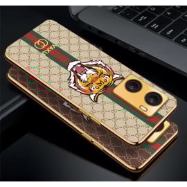 Vaku ® Oppo A57 4G Lynx Designer Leather Pattern Gold Electroplated Soft TPU Back Cover Case