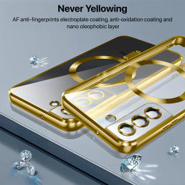 Vaku ® Samsung Galaxy S22 Plus Luxury Electroplated Magnetic Magsafe Camera Protection TPU Back Cover Case