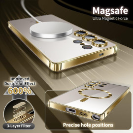 Vaku ® Samsung Galaxy S25 Ultra Luxury Electroplated Magnetic Magsafe Camera Protection TPU Back Cover Case