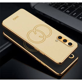 Vaku ® OnePlus Nord CE Skylar Leather Pattern Gold Electroplated Soft TPU Back Cover