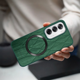 Vaku ® Oppo Reno12 Pro Diamond Plume Pattern Magnetic Magsafe Matte Soft-Touch Texture Back Cover