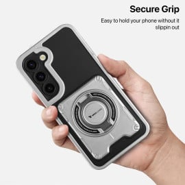 Vaku Luxos ® Samsung Galaxy S23 Axion Armor Military Grade Protective Case with Magnetic Ring Holder Kickstand Back Cover