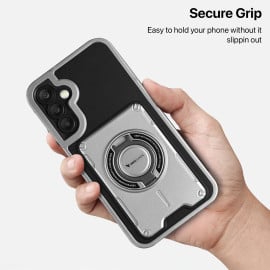 Vaku Luxos ® Samsung Galaxy A34 5G Axion Armor Military Grade Protective Case with Magnetic Ring Holder Kickstand Back Cover