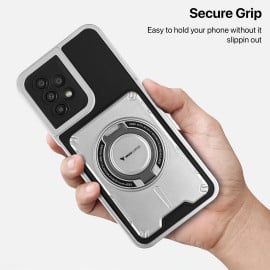 Vaku Luxos ® Samsung Galaxy A53 5G Axion Armor Military Grade Protective Case with Magnetic Ring Holder Kickstand Back Cover