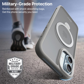 Vaku Luxos ® Apple iPhone 16 Plus Ariston Kickmag Cover with Magnetic Alloy Ring Metal Kickstand Camera Protector Shockproof Back Cover
