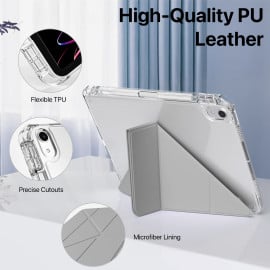 Vaku Luxos ® TRANSLUVO Y-FOLD iPad (A16) 11th/10th Generation (2025/2022) Free-Angle Viewing with Adjustable Stand 11-inch/10.9-inch Pencil Holder Case [Auto Sleep Wake]
