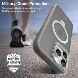Vaku Luxos ® Apple iPhone 16 Pro Ariston Kickmag Cover with Magnetic Alloy Ring Metal Kickstand Camera Protector Shockproof Back Cover
