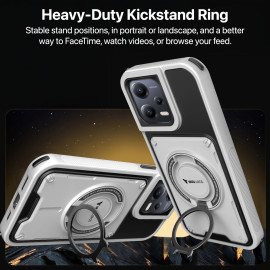 Vaku Luxos ® Xiaomi Redmi Note 12 5G Axion Armor Military Grade Protective Case with Magnetic Ring Holder Kickstand Back Cover