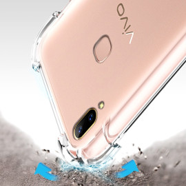 Vaku ® Vivo V9 / Y85 PureView Series Anti-Drop 4-Corner 360° Protection Full Transparent TPU Back Cover Transparent