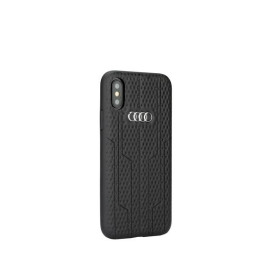 AUDI ® For Apple iPhone X / XS Official Dotted Swiss Design Genuine Leather Back Cover