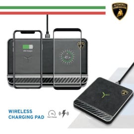 Lamborghini ® Huracan D10 Genuine Leather Carbon Fiber Wireless Charging Pad