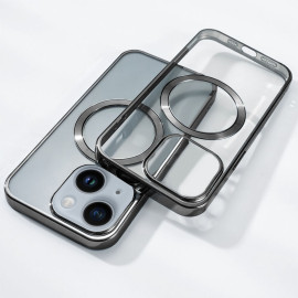 Vaku ® Apple iPhone 14 Luxury Electroplated Magnetic Magsafe TPU Clear Hard Back Cover Case