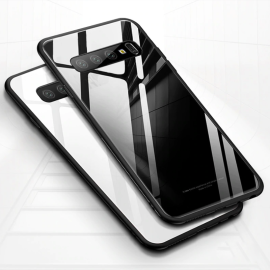 Vaku ® Samsung Galaxy S10 Plus Club Series Ultra-Shine Luxurious Tempered Finish Silicone Frame Thin Back Cover