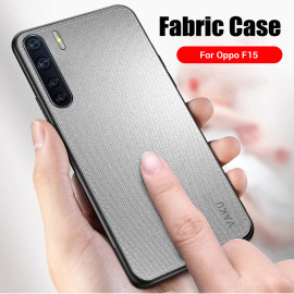 Vaku ® Oppo F15 Luxico Series Hand-Stitched Cotton Textile Ultra Soft-Feel Shock-proof Water-proof Back Cover